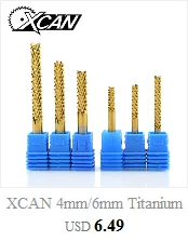XCAN 1 шт. 4 мм/6 мм хвостовик карбида вольфрама Концевая фреза с нано синим покрытием Концевая фреза для гравировки PCB фрезерный станок