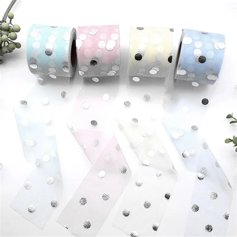 25 ярдов штамповки в золотистый горошек Тюль Блестки Ткань сделай сам на свадьбу