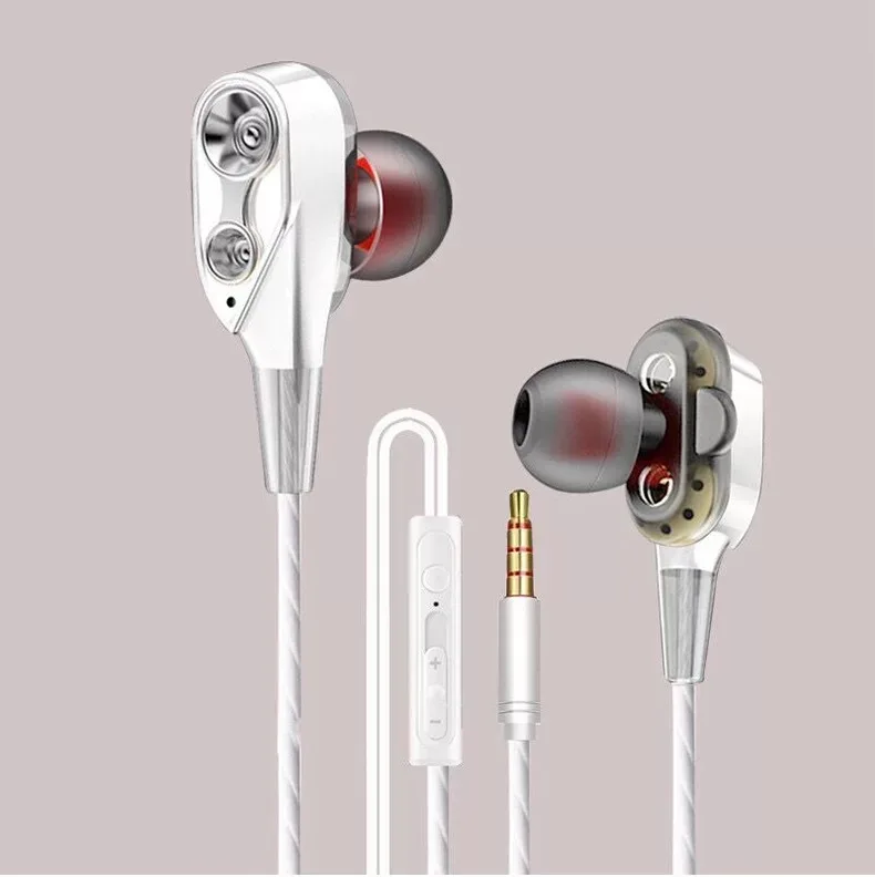 

Dual-motion headset in-ear subwoofer wire control fever HIFI subwoofer explosion model mobile phone computer universal