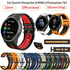 Ремешок силиконовый для Garmin Vivoactive 4, 22 мм, мягкий спортивный браслет, ремешок для наручных часов для Garmin CAME 2Forerunner 745, быстрая установка