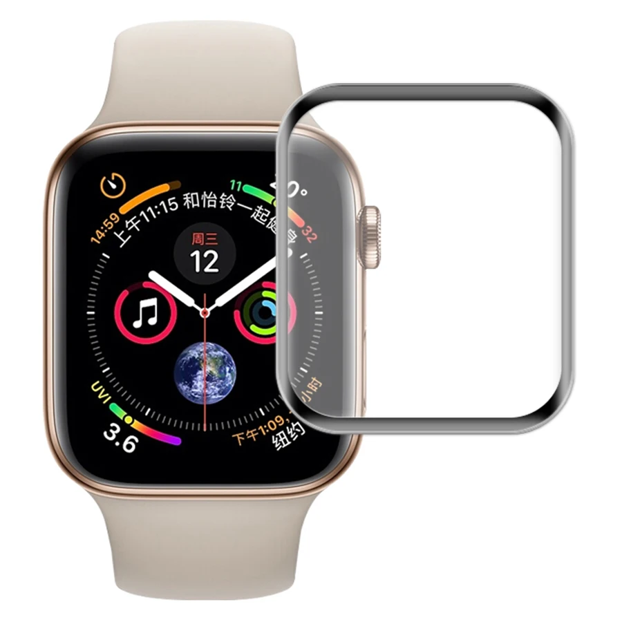 Полное покрытие закаленное стекло для Apple watch 4D 3D изогнутая поверхность пленка 40