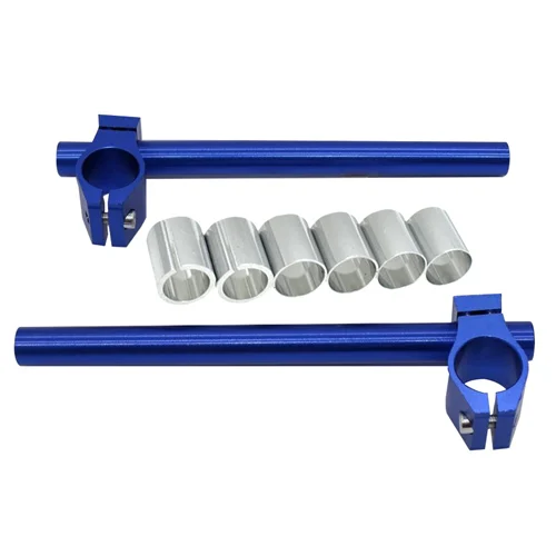 blue Мотоцикл CNC Кафе Racer руль гоночный Регулируемый 24-31 мм зажим на вилке ручка бар - Цвет: blue