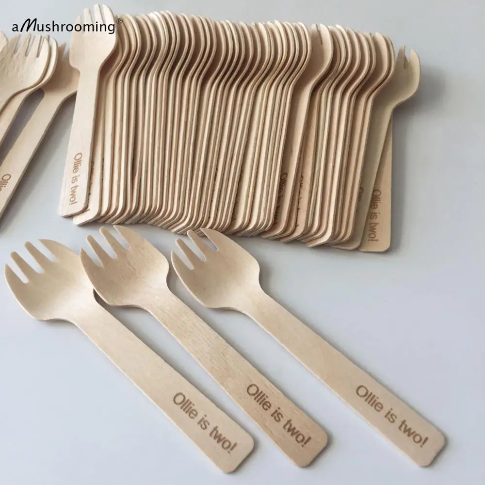 Одноразовые деревянные вилки оптовая продажа одноразовые столовые приборы