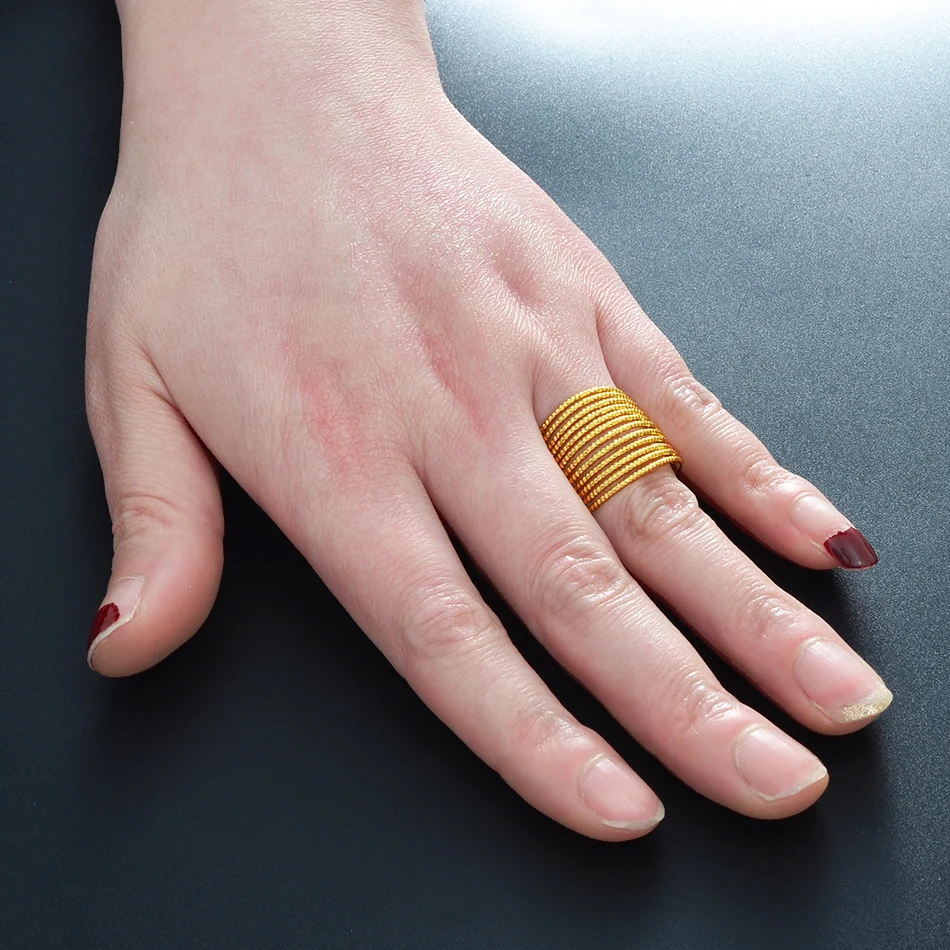 Anniyo Гавайское кольцо для женщин девушек золотой цвет африканский арабский палец