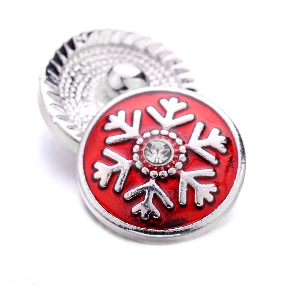 10 шт./лот Рождественская кнопка 18 мм снежинки застежка ювелирные изделия