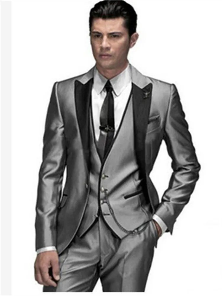 Уникальный дизайн искусственная кожа три кнопки золотые смокинги для шафера