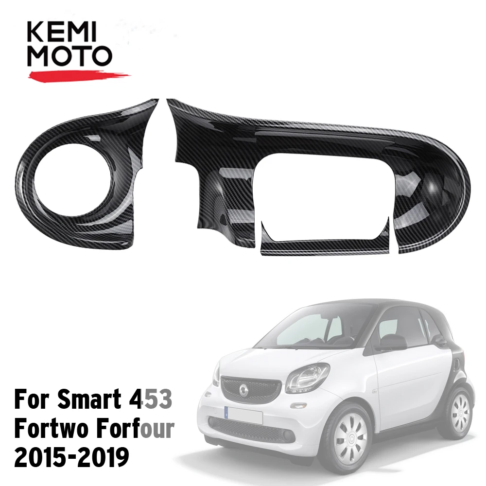 

Центральная Автомобильная консоль для Smart 453 fortwo forfour 2015-2019, декоративная панель из углеродного волокна, защитная крышка для интерьера, Стайл...