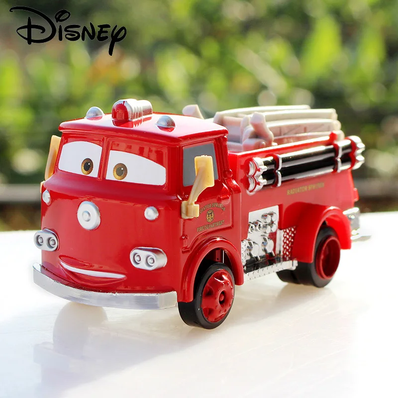 

Disney Pixar Cars Red Firetruck Rescue Car Model Fire Engine Metal Diecast Alloy Modle Action Figures Toys For Children's Gift