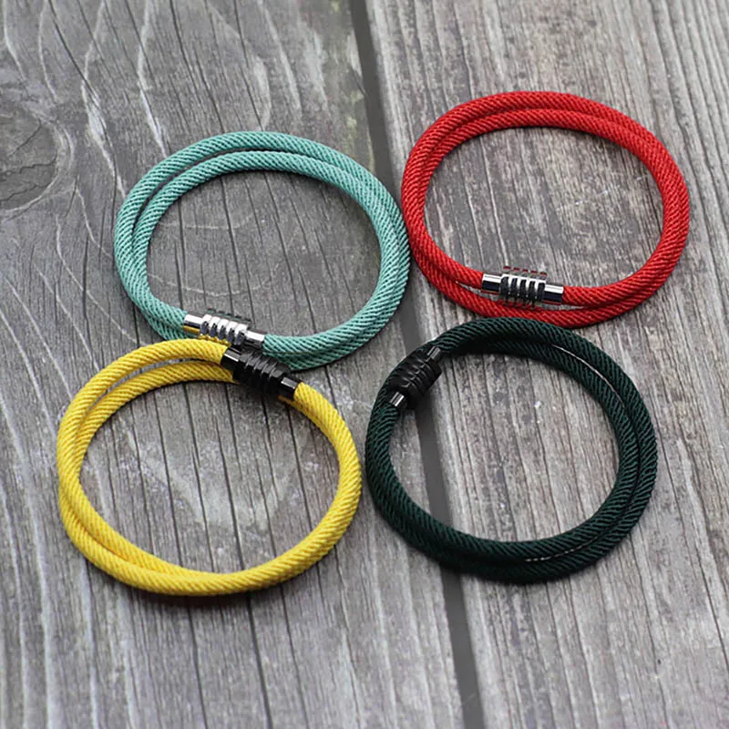 Уникальный двойной веревочный браслет для мужчин и женщин магнитный влюбленных