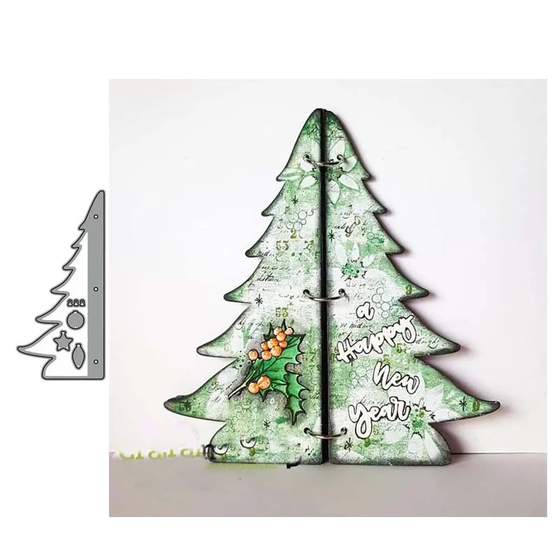 

Three Dimensional Christmas Tree Cutting Embossing Punching Knife Die DIY Card Cutting Paperboard Processing Technology Scrapboo