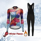 Теплый теплый флисовый Женский комплект из Джерси для велоспорта 2022, одежда для горного велосипеда в стиле ретро, велосипедная одежда, женский спортивный костюм, платье