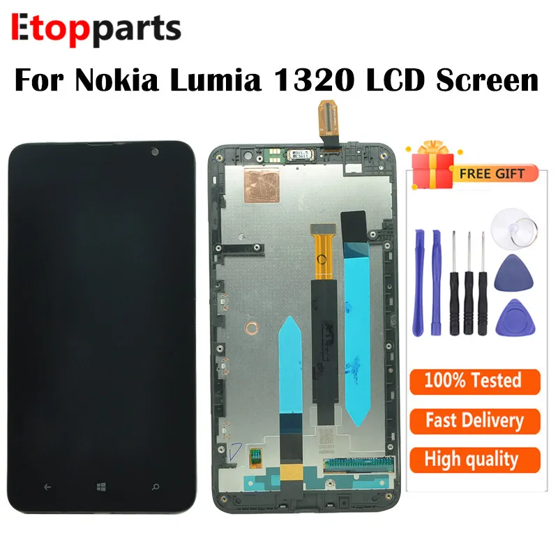Полный ЖК дисплей для Nokia Lumia 1320 сенсорный экран дигитайзер в сборе с рамкой