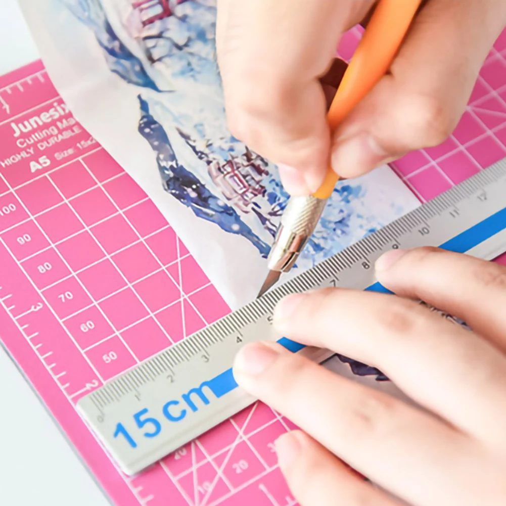 Цветная ручка набор ковриков для резки Алюминиевая линейка вращающийся коврик