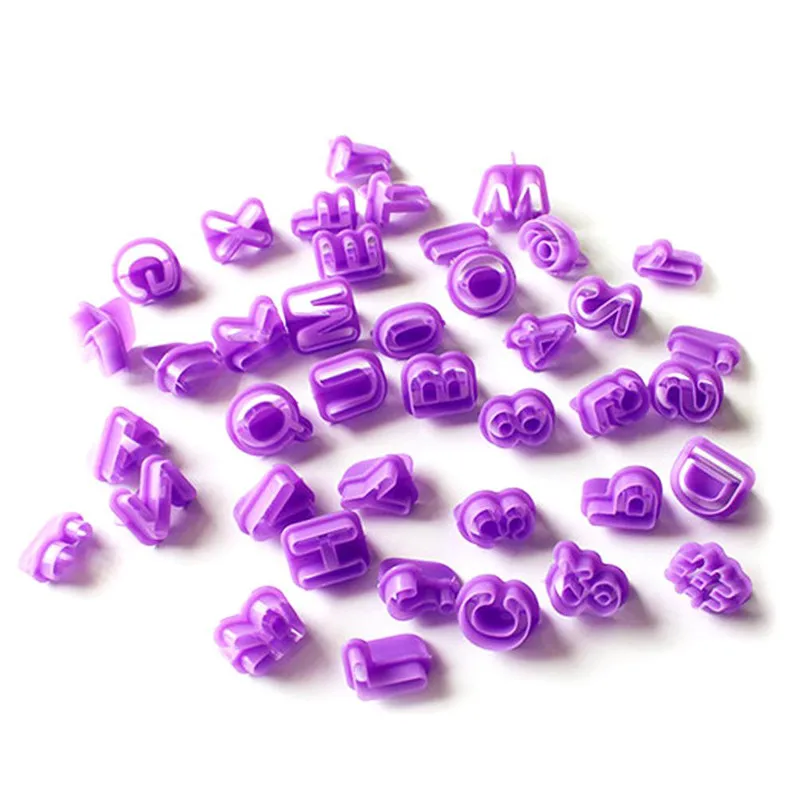 40pcs Alphanumeric Symbols Printed Fondant Cake Decor Mold Tools Letters Plastic Candy Mould Kitchen Baking Tool | Дом и сад