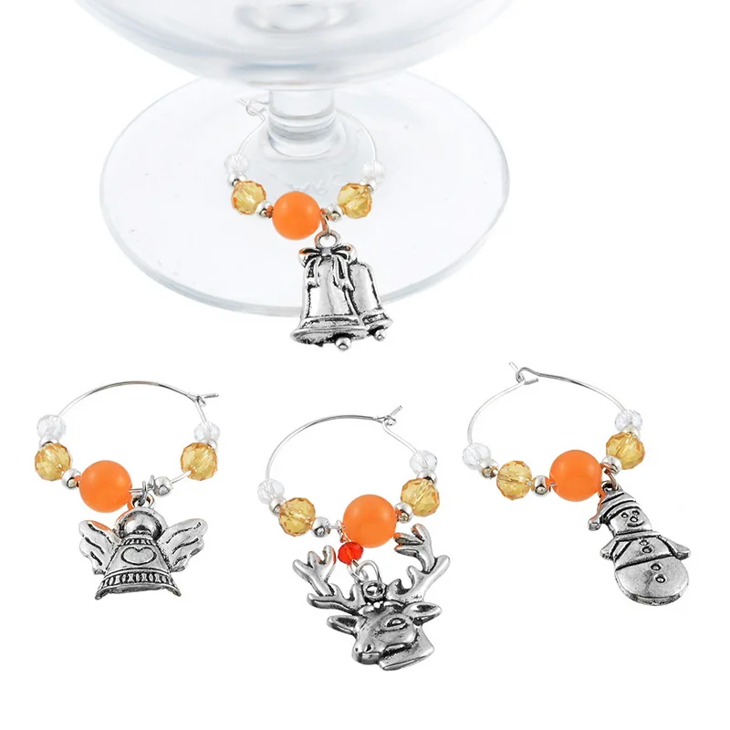 1 коробка оранжевая кристальная Рождественская эмалированная подвеска подвески