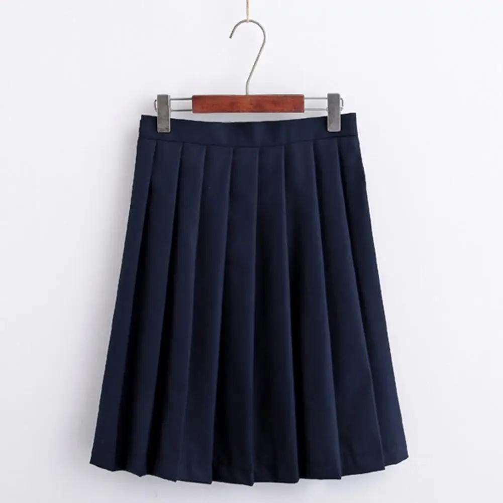 

JK Uniform Skirt Pleated Skirt Anti-wrinkle Basic Style Navy Collar Uniform Suit For School