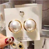 fashion jewelry white imitation pearl earrings big round 2cm pearl studs earrings statement earrings for female