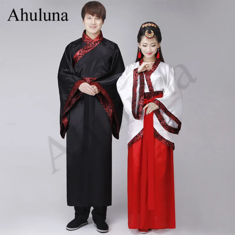 Мужское и женское платье Hanfu для танцев на сцене Тан взрослых Нового года