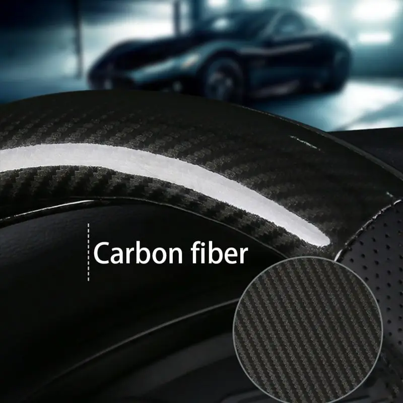 Новинка чехол на руль из углеродного волокна кожаный мягкий дышащий для