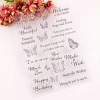 butterfly set clear stamps silicone seal for diy scrapbooking card rubber stamps making photo album crafts decor new stamps
