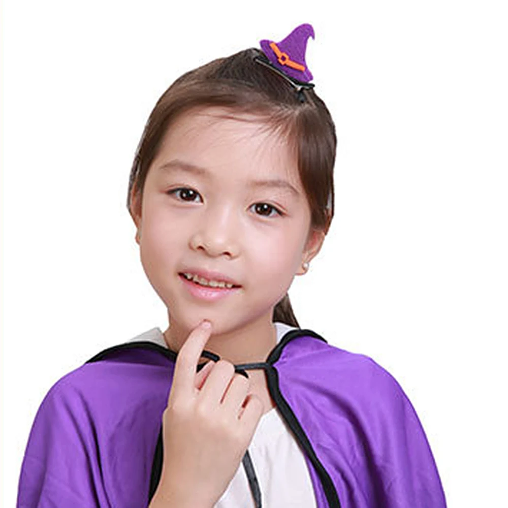 Милая миниатюрная заколка для волос на Хэллоуин девочек мультяшная шляпа с