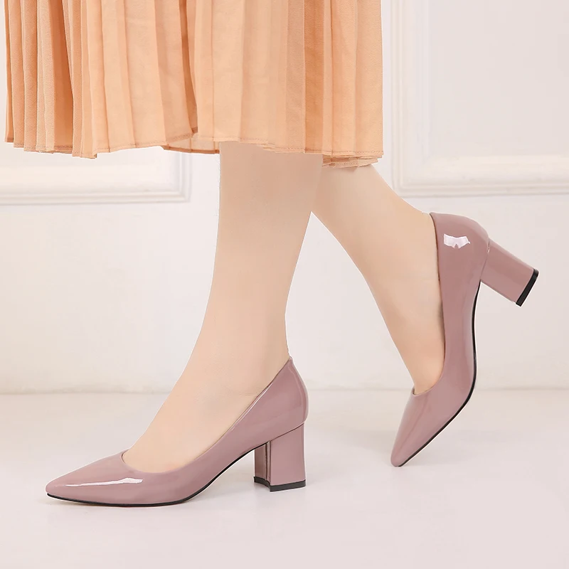 SDTRFT/Большие размеры: 44 45 46 zapatos mujer туфли на шпильках 6 см высокий толстый каблук