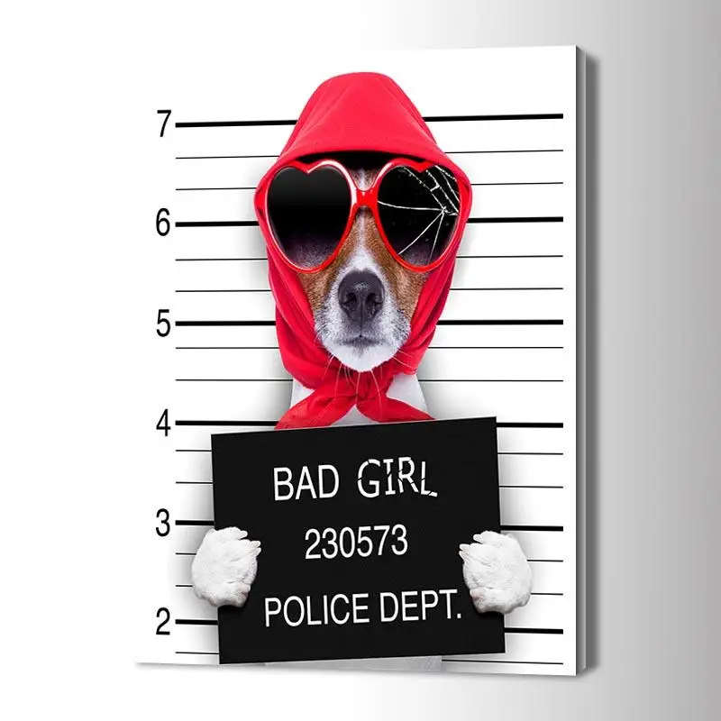 

HD Canvas Print Home Decor Art Painting Dog Mug Shot Poster