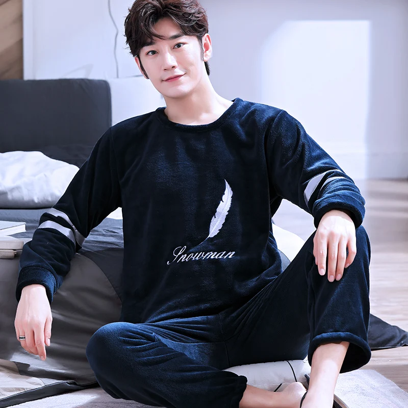 Новинка Осень-зима 2022 Фланелевая Пижама для мужчин бархатная с мультяшным