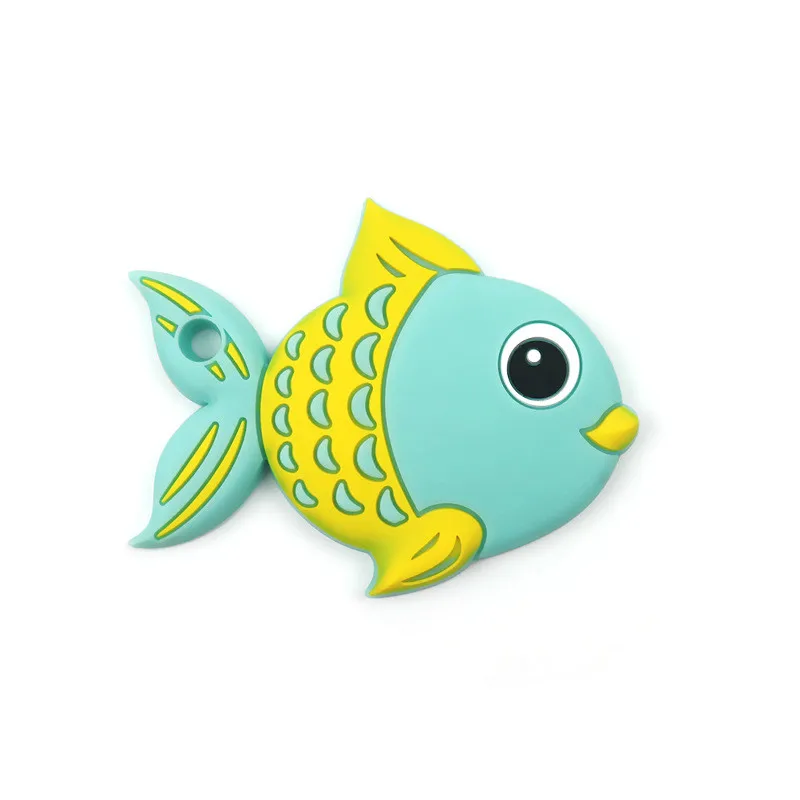Baby Silicone Fish Teethers Necklace Set BPA Free Toys Cute Animal Baby Teether Silicone Preferential Portfolio - Цвет: Green
