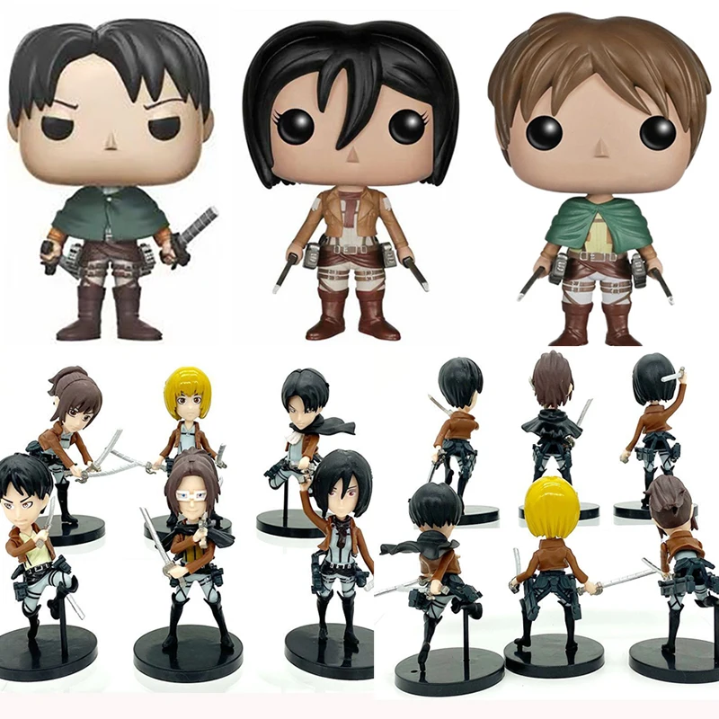 

Attack On Titan Figure Anime Levi 235 Mikasa Ackerman 21 Eren Yeager Figure Armin Arlert Hanji Zoe Sasha Braus Collection Toys