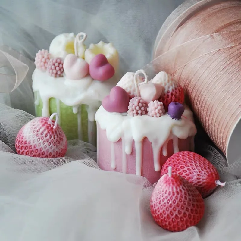 Ins/Лидер продаж моделирование торт свеча формы силиконовые в форме фрукта Для