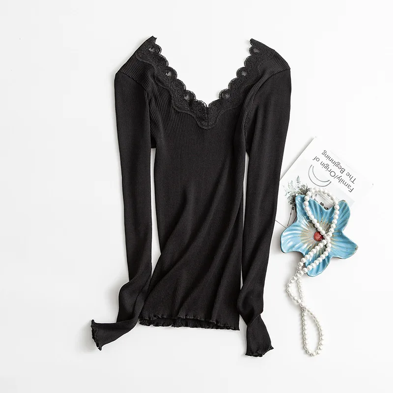 Женская блузка с глубоким v-образным вырезом из натурального шелка 30% 70% хлопка