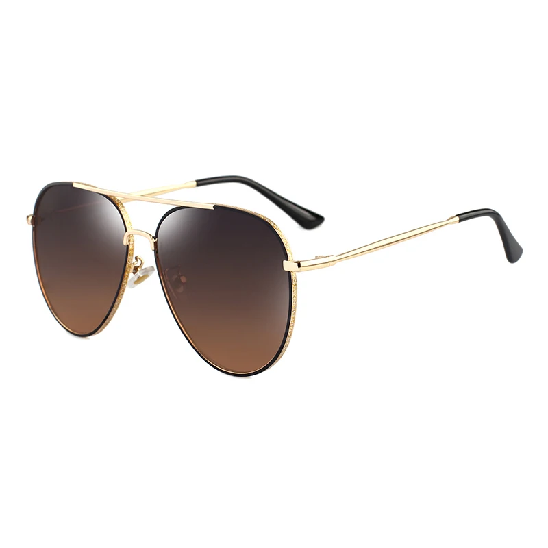 Металлические двухлучевые солнцезащитные очки с наклейкой из кольцевой