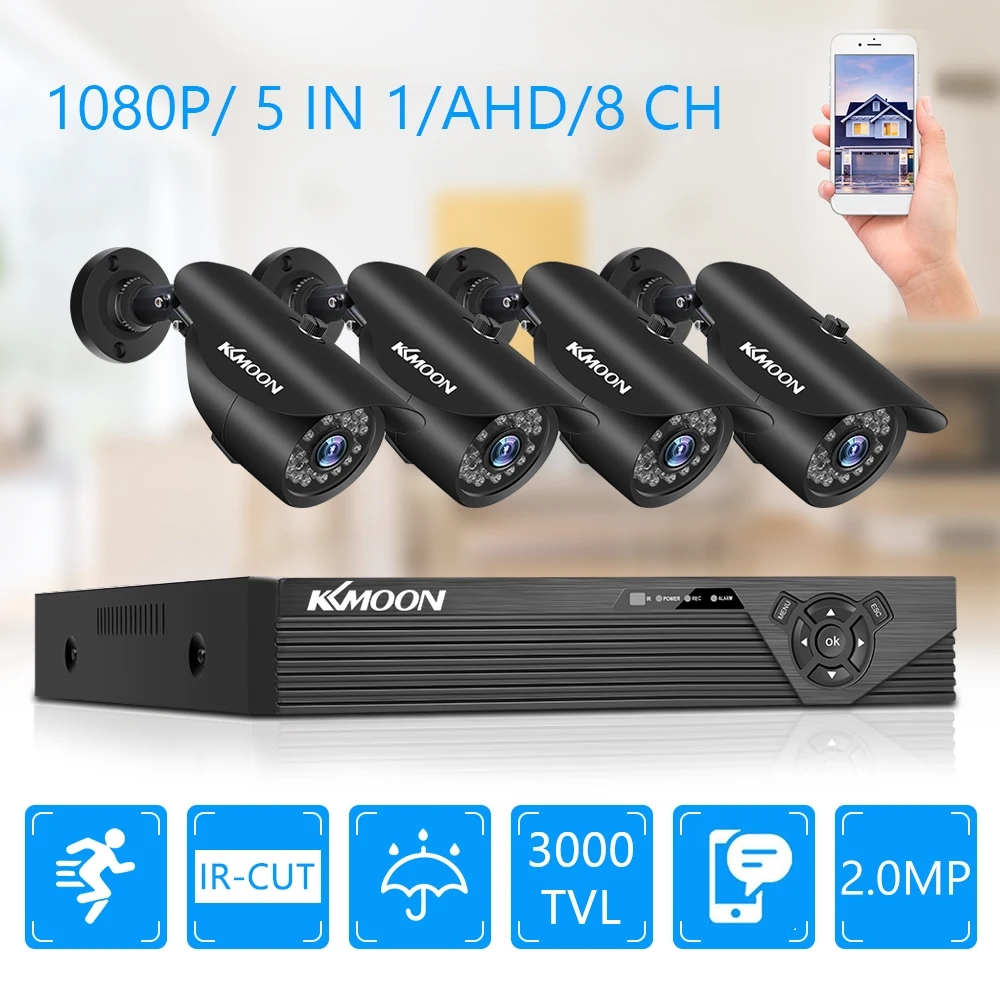 

8CH DVR+4Pcs 1080P HD Outdoor Waterproof Security Camera Support Night Vision,Motion Detection Security Camera System