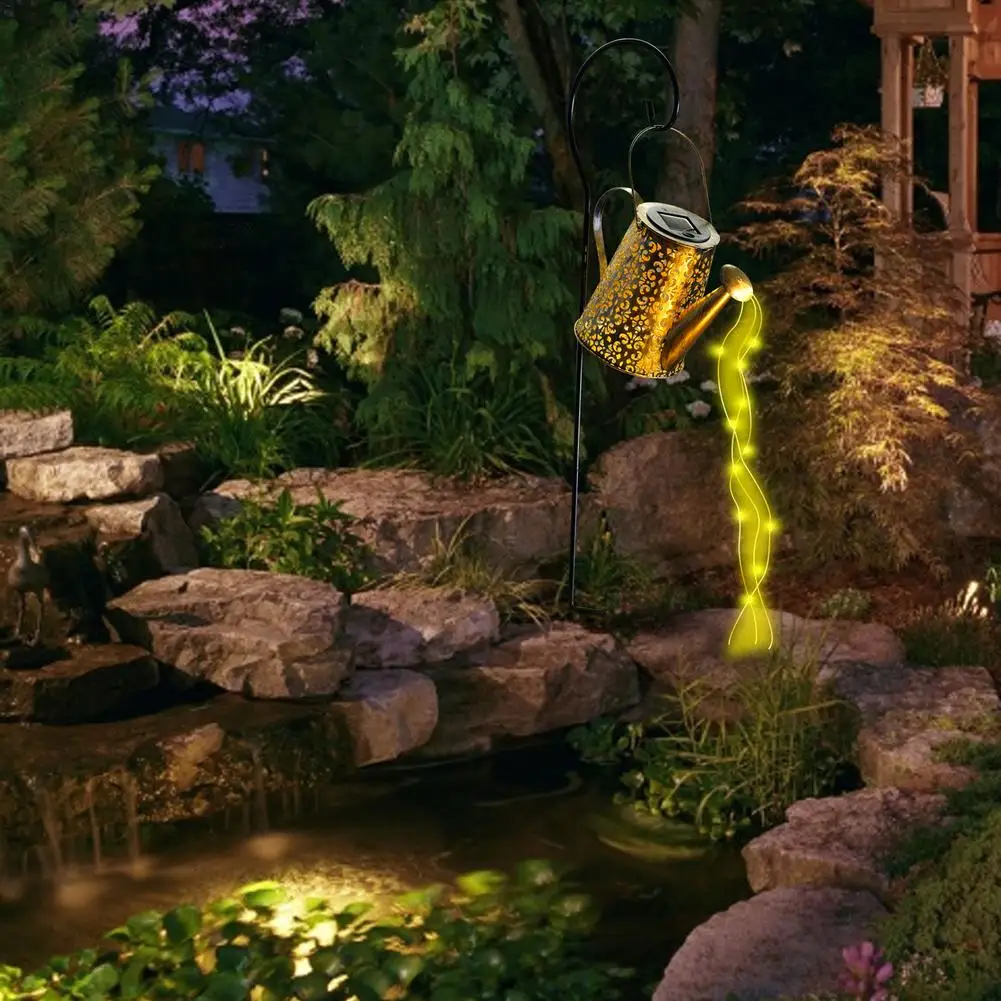 

Creative Garden Solar LED Lights Twinkle Shower Fairy String Lights Watering Can Sprinkles Star Art Lamp Street Decor Lawn Lamp
