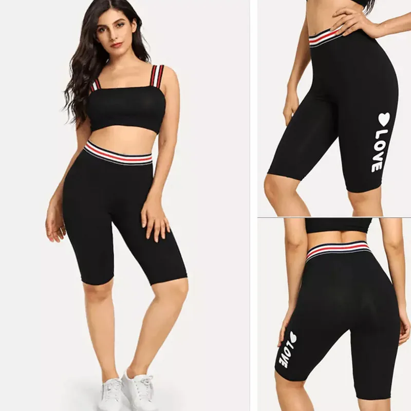 Женские спортивные шорты для йоги эластичные черные облегающие штаны бега с