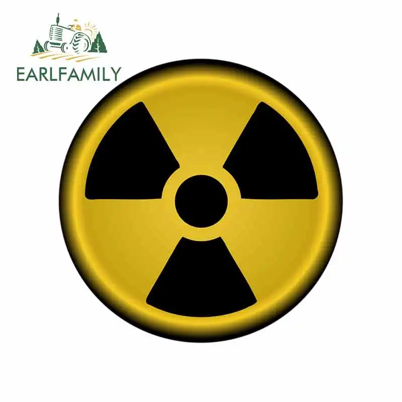 

EARLFAMILY 13cm x 13cm WARNING Labels Decal Vinyl Car Bumper Radiation Warning Sign Car Stickers Graphics