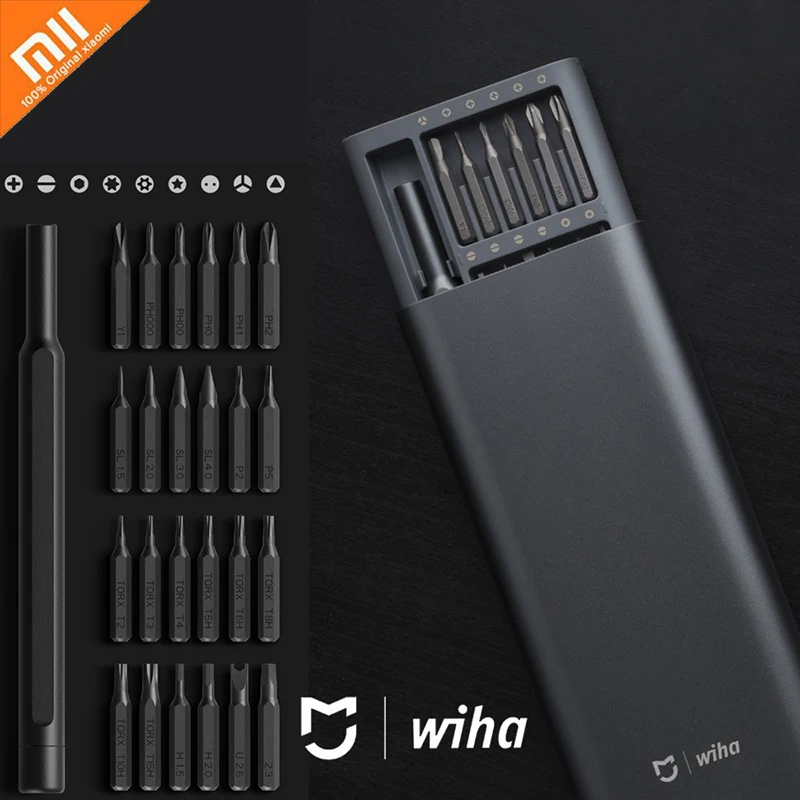 Набор отверток Xiaomi Mijia Wiha комплект из 24 магнитных насадок с алюминиевым