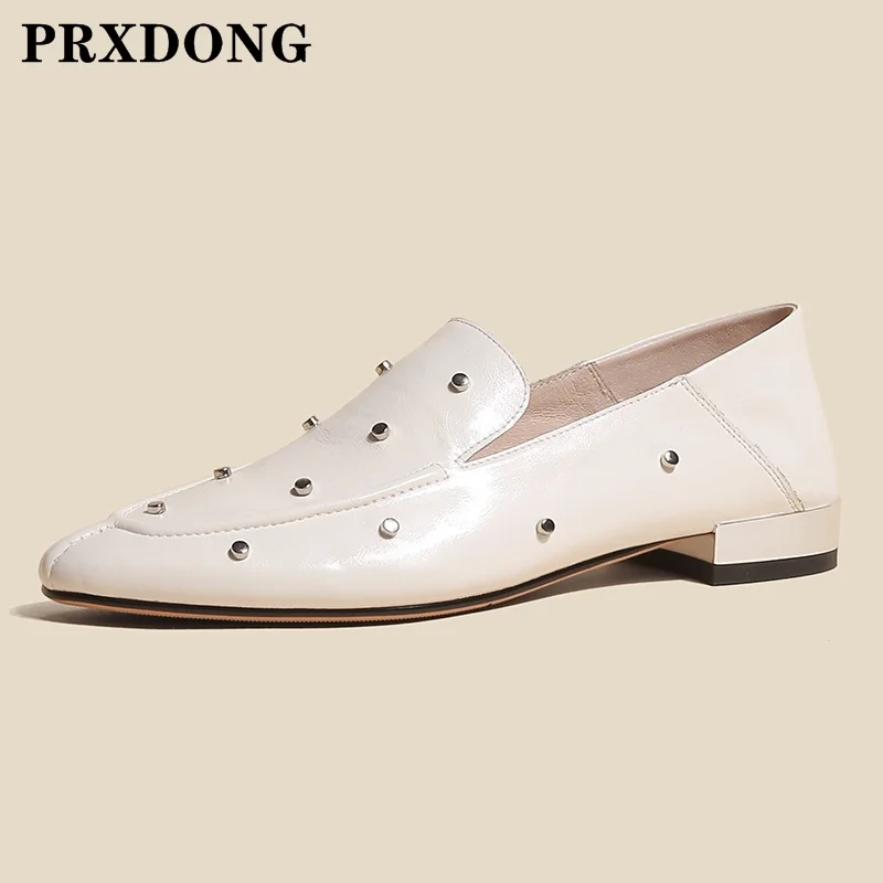 

Genuine leather women pumps new 2022 spring summer pointed toe low square heels black beige dress casual shoes woman pusps 34-39
