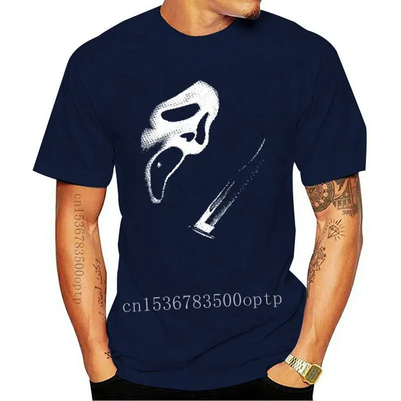 Camiseta de película SCREAM - cult slasher para hombre, camisa de halloween con máscara de terror y cuchilla, todas las tallas, moda de verano, 2020