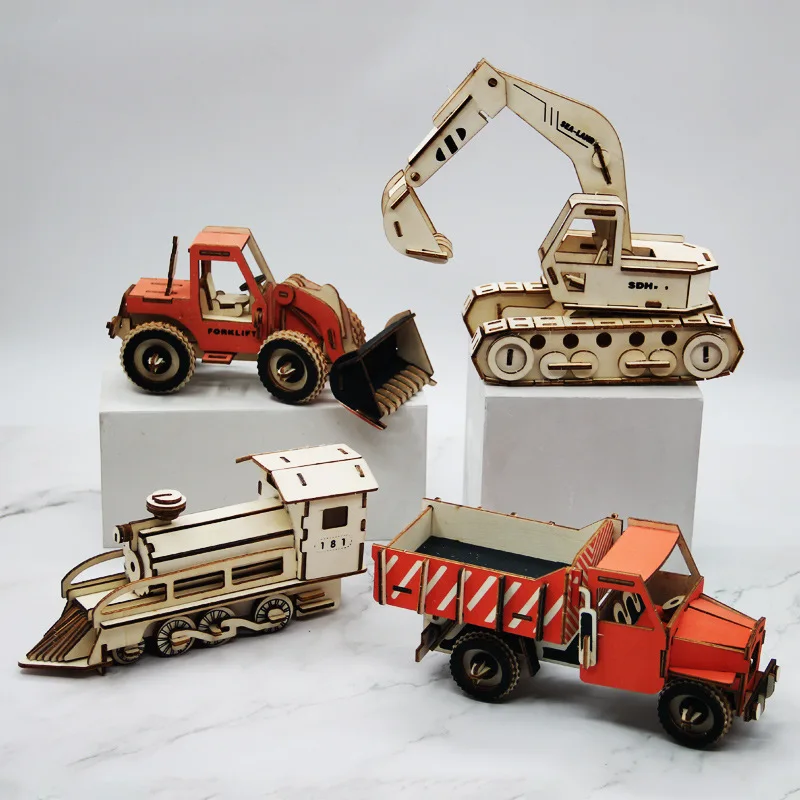 

FEOOE Engineering Vehicle Series 3d Jigsaw Puzzle Handmade Wooden Assembling Truck Excavator Model Puzzle Diy Children's Toys WL
