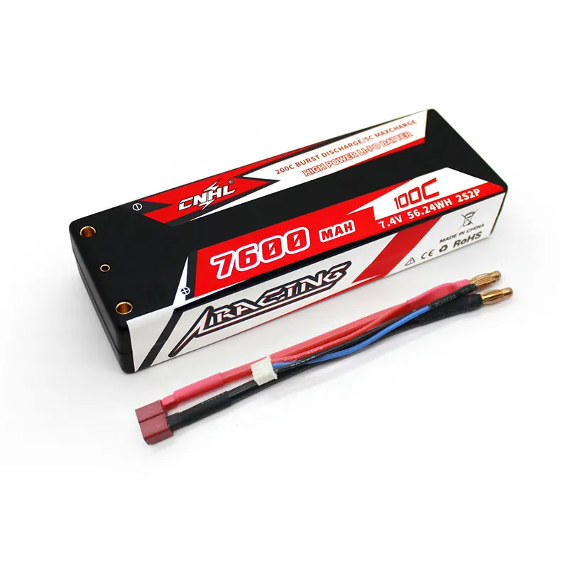 Аккумулятор CNHL Lipo 2S 7 4 В 7600 мАч 100C гоночная серия Жесткий Чехол T Deans для