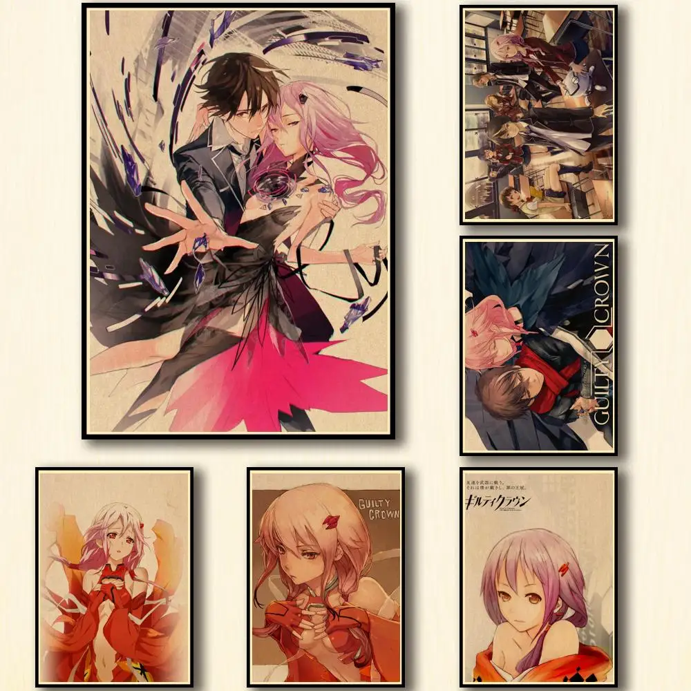 

27 Designs GUILTY CROWN Kraftpaper Poster Yuzuriha Inori Artwork Fancy Wall Sticker for Coffee House Bar