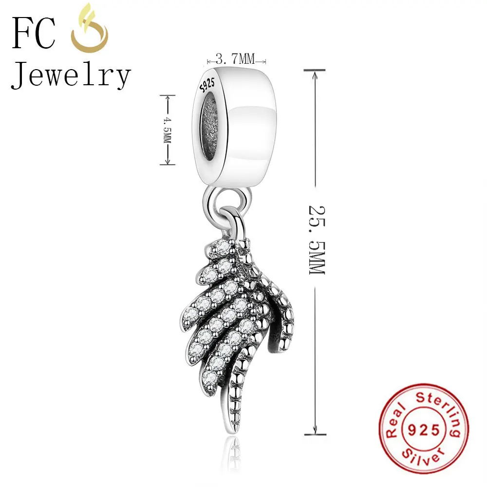 FC Jewelry 925 Sterlings Silver Angel Wing Zirconia Crystal Pendant Women Girl Chain Statement Necklaces Trinket Fashion Choker | Украшения