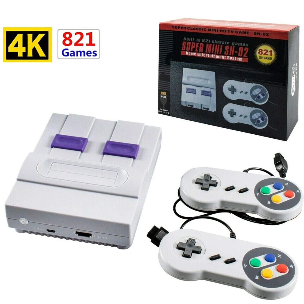 Мини игровая приставка ретро Игровая 821 встроенных игр ТВ видеоигры выход HDMI 8