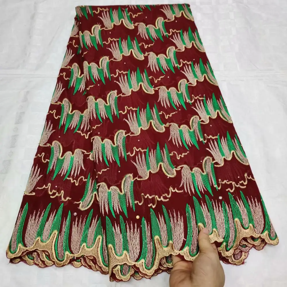 Африканское сухое кружево ткань швейцарская вуаль с камнями швейцарское