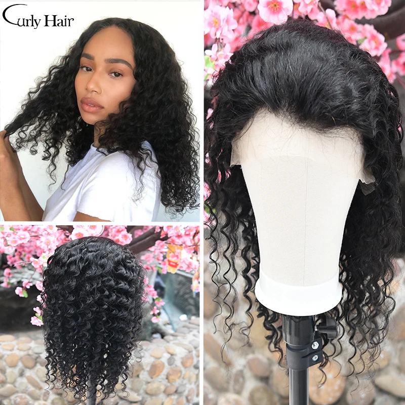 

Deep Wave Lace Front Human Hair Wigs 13x4 Peruvian Human Hair 26 28 Inch 180% Density Natural Lace Frontal Wigs For Black Women
