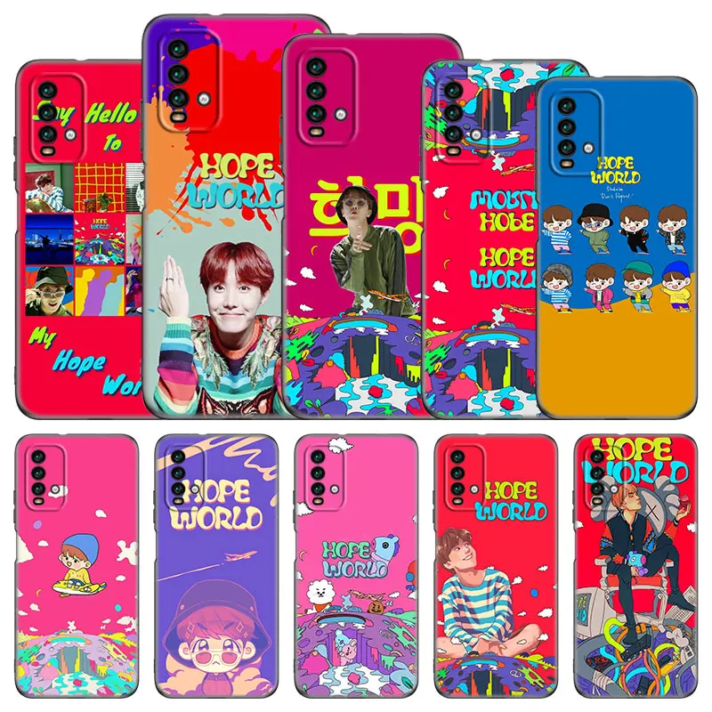 Чехол для телефона Kpop-boys Hope World для Xiaomi Redmi Note 11 10 9 8 T Pro 10S 5G 9A 9C 9S, мягкий черный чехол из ТПУ