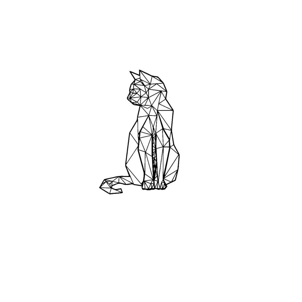 Новая Геометрическая Наклейка на стену в виде кошки наклейка домашний декор