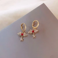 2021 new angel wings fashion sense french web celebrity personality temperament ear buckle simple design sense of earring